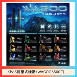 WAGOO哇酷Kiss5 6500口拋棄式 | 自由混搭雙口味 | 雙芯組合