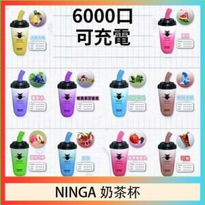 NINGA奶茶杯可充电一次性電子煙6000口